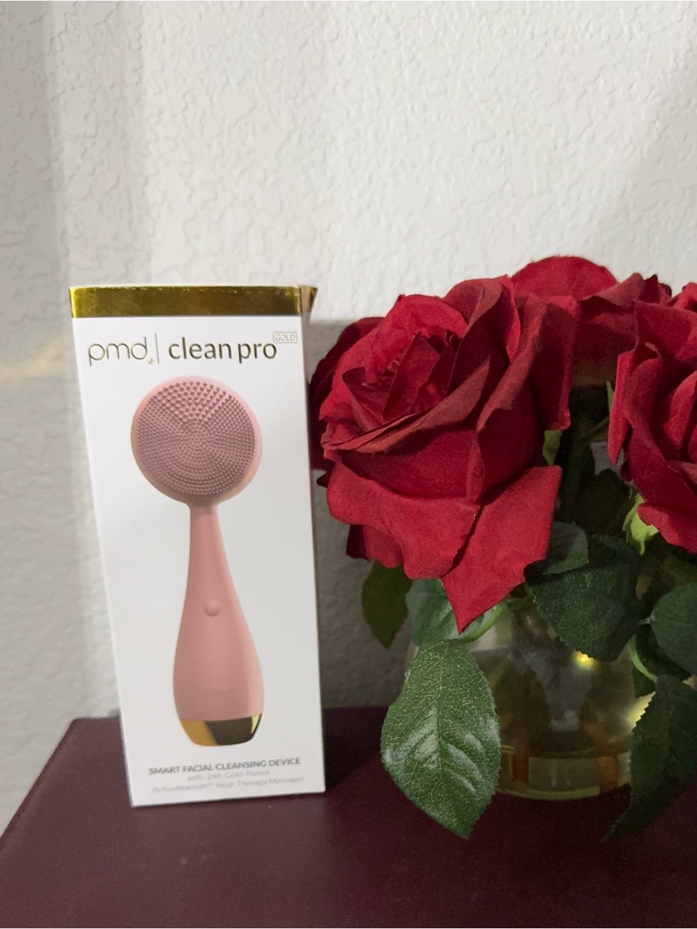 PMD Clean Pro Facial Cleansing Device - Pink with Gold Accent